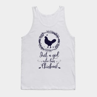 Just A Girl Who Loves Chickens Silhouette Tank Top